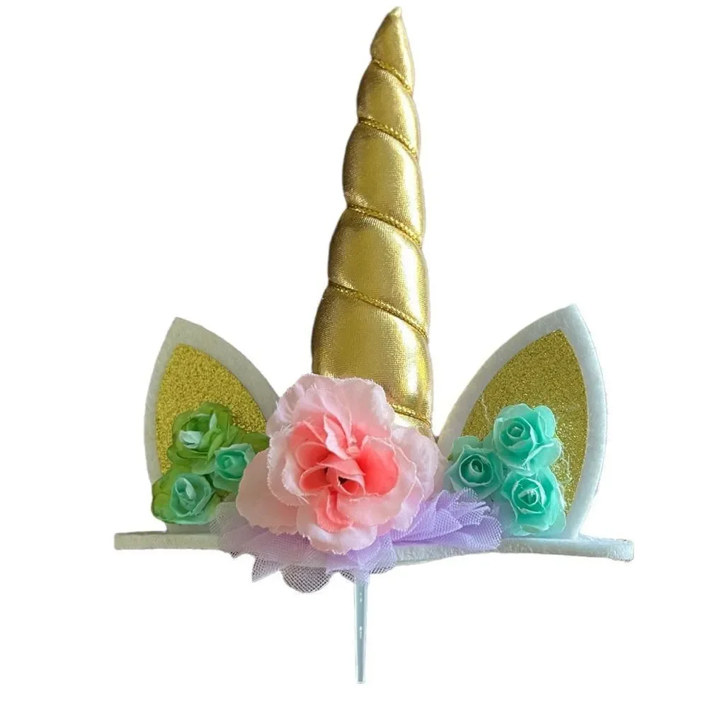 New Unicorn Whimsical Birthday Cake Topper